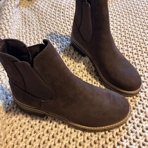 Dark Brown Suede Ankle Boots